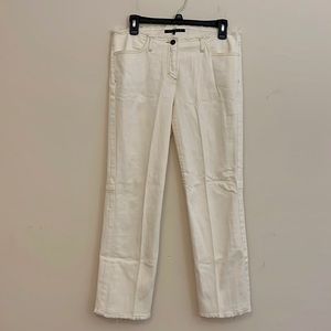 Theory Raw Hem Off White Cropped Jeans Size 8